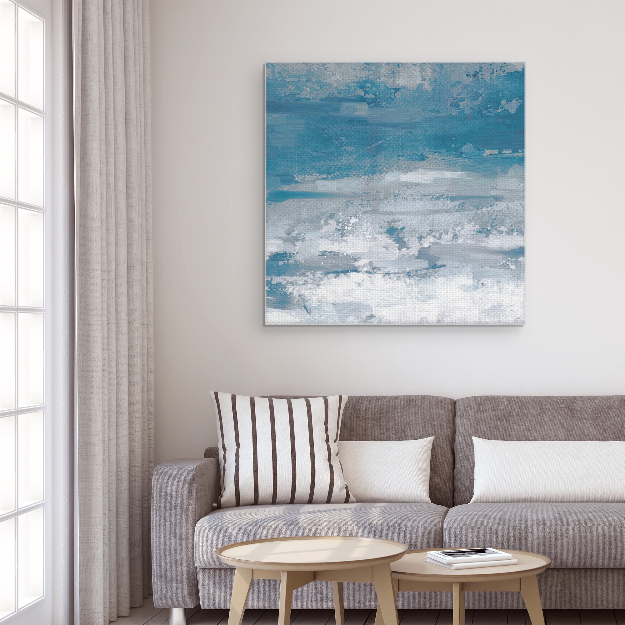 Masterpiece Art Gallery Cerulean Skies II Blue Abstract By Studio Arts Canvas Art Print 30" x 30"