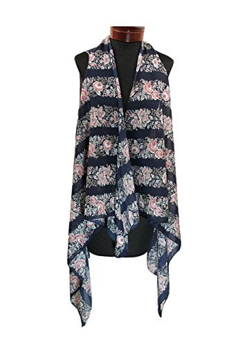 navy chiffon vest top