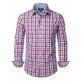 thumbnail image 5 of sogami Men's Gingham Shirt Casual Long Sleeve Button Down Plaid Shirt Regular Fit, 5 of 8