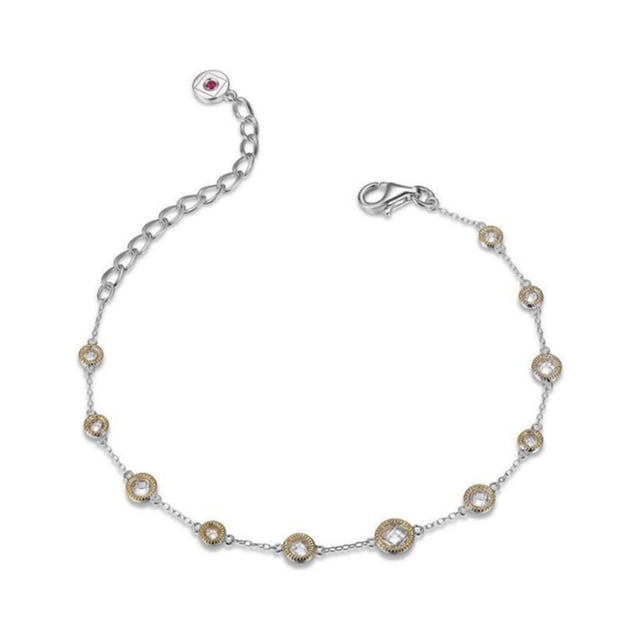 Collar de Mujer ELLE Plata de Ley 925 18 cm de largo baño de ORO ROSA