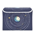 thumbnail image 7 of Yayeee Collapsible Cube Storage Bin with Lid Fabric Closet Decorative Basket with Handles, Beige Cat Planet, 7 of 7
