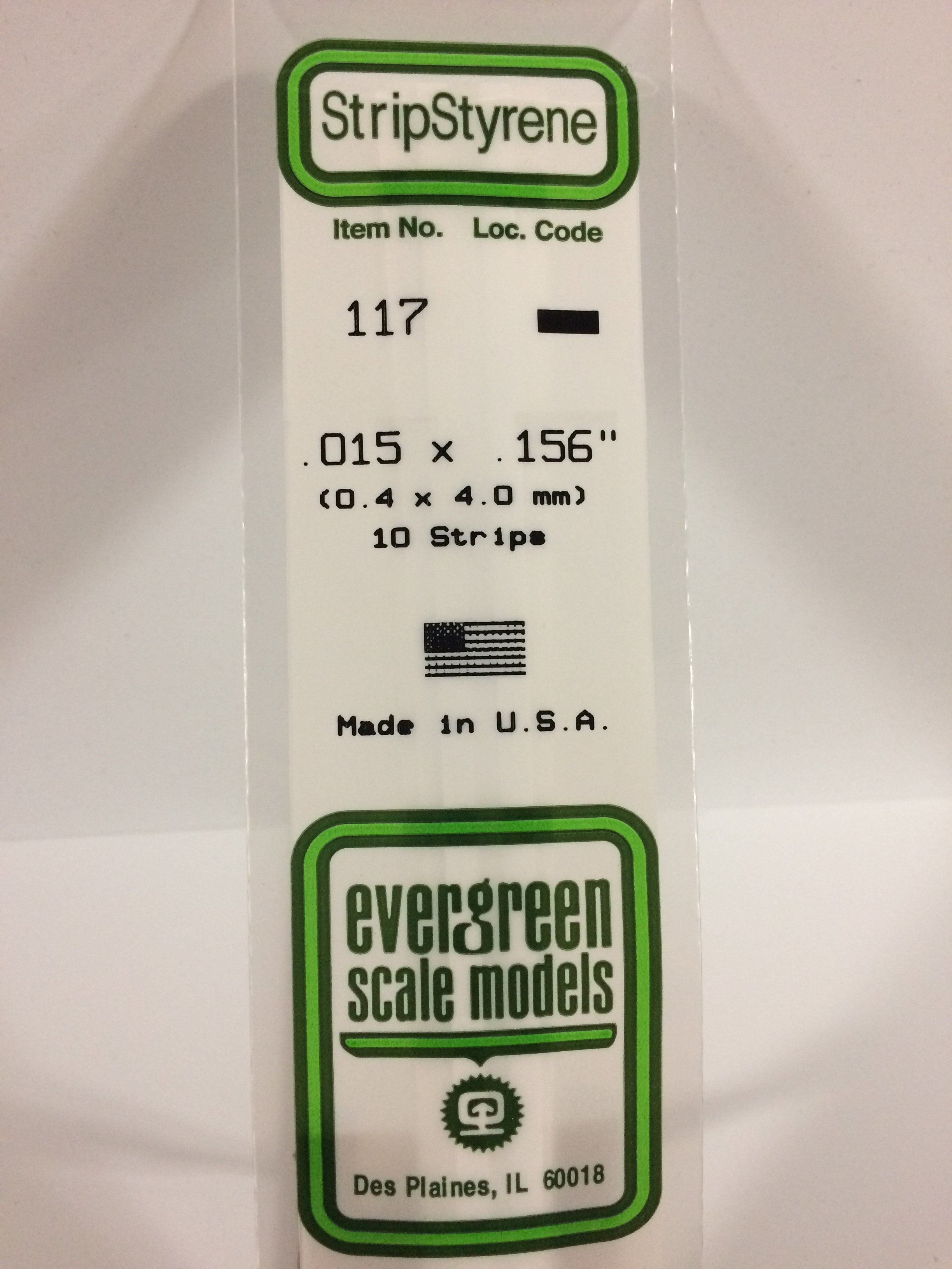 10 Evergreen Styrene Plastic 123 Strips 0.020"x 0.060" x 14" 