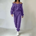 thumbnail image 5 of JOANKDMI Sweatsuits Women 2 piece Outfit Casual Zip Up Hoodie Sweatshirt and Long Jogger Pants Set Oversized Tracksuit Fall Lounge Activewear Streetwear, 5 of 8