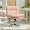 thumbnail image 1 of HOMCOM Armless Office Desk Chair, Criss Cross Computer Chair, Pink, 1 of 10