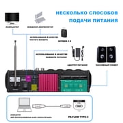BOMGE 6 Channel dj powered audio sound mixer amplifier,100 W Stereo Speaker Home Audio Receiver effects, 48V phantom Power, USB, Bluetooth ,for home theater system, Karaoke, Streaming