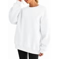 thumbnail image 2 of Chandails en Molleton Oversize pour Femmes Chandail à Capuchon en Polaire Col Rond Manches Longues Pulls Confortables Tenues de Mode Automne Blanc m, 2 of 9