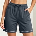 thumbnail image 2 of fheaev Plus Size Pajama Shorts for women Soft Lightweight Elastic Waist With Pockets High Waisted Sleep Loungewear Vacation Beach wear, 2 of 6