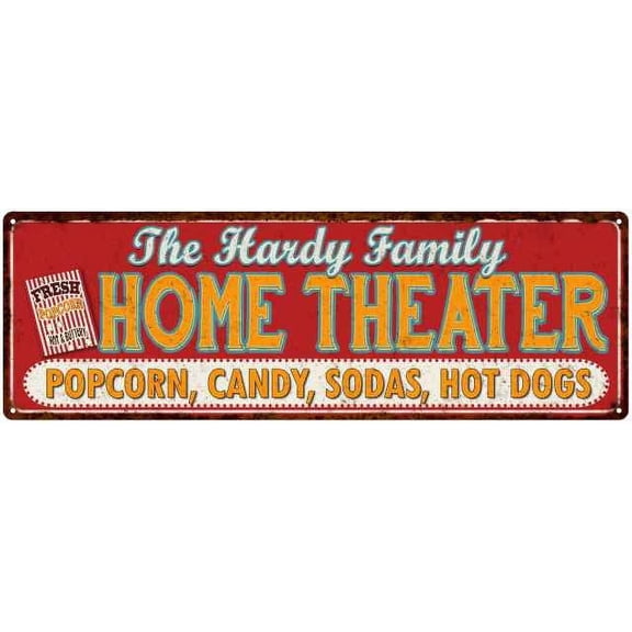 The HARDY Family Home Theater Sign Gift 6x18 Metal Movies Decor 106180100374