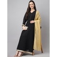 thumbnail image 4 of Janasya Indian Women's Black Georgette Solid Kurta with Dupatta, 4 of 9
