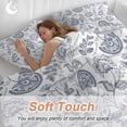 thumbnail image 5 of Pastoral Flowers Bedding 3 Piece Duvet Cover Set Twin Size, Vintage Haze Blue Farmhouse Plant Soft Microfiber Comforter Cover with Zipper Closure & Pillowcases, Wrinkle & FadeResistant Quilt Cover, 5 of 9