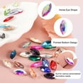 thumbnail image 3 of Uxcell 100 Pcs Perles en Forme d'Il de Cheval avec Strass pour Fabrication de Bijoux Multicolores, 3 of 5
