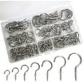 thumbnail image 1 of Stainless Steel Eye Hooks, Metal Cup Hooks For Hanging Objects, Anti-Rust Screw Hooks For Indoor And Outdoor Applications, Space Saving Design, 7 Sizes Included, 1 of 5