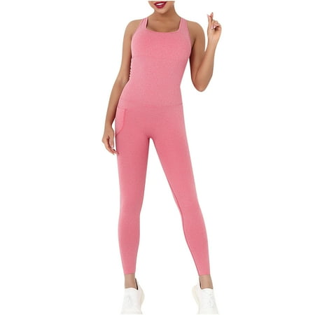 

Workout Jumpsuit for Women Sleeveless Yoga Bodysuits Rompers Onesie Gym Athletic One-piece Jumpsuits Onesies Romper