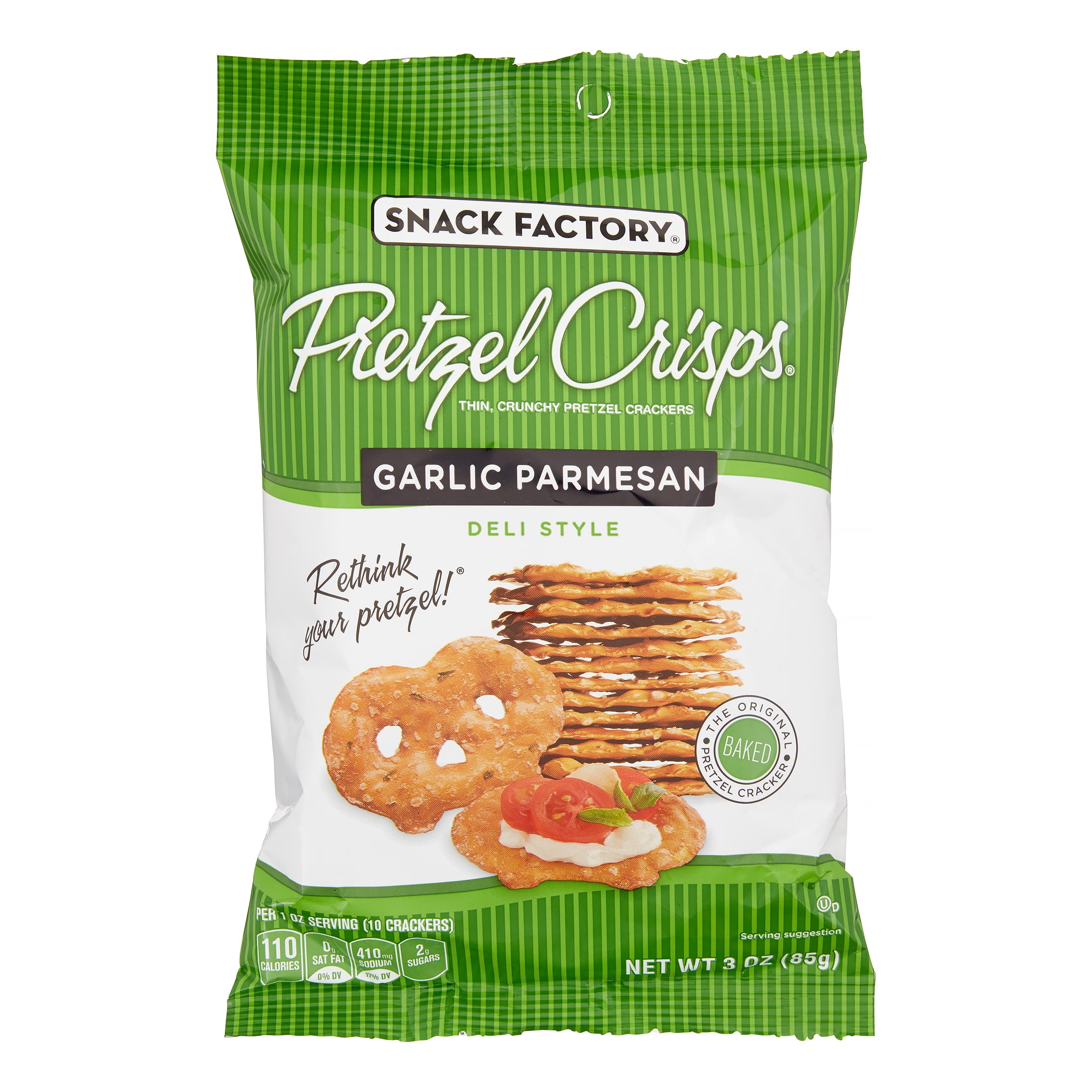 Prezel Crisps, Garlic Parmesan, 3 Oz, 8 Ct