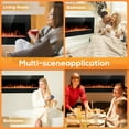 thumbnail image 3 of Auseo 68 inch Embedded Wall Mounted Indoor Electric Fireplace, Ultra-thin Low Noise Lightweight LED Fireplace Heater, Touch Screen, Timer, 1500W, Adjustable Flame Color and Speed, Black, 3 of 7