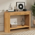 thumbnail image 3 of Table Console Style Ferme pour Entrée, Table Console avec Rangement et Tiroirs, Table Étroite Moderne en Bois pour Salon, Couloir, Brun, 3 of 7