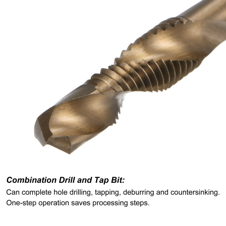 Uxcell M8 x 1.25 Uncoated M35 Cobalt High Speed Steel Combination
