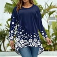 thumbnail image 5 of Abcomgle Plus Size Tops for Women Curved Hem Casual Sexy T Shirts Crew Neck Long Sleeve Vintage Floral Print Graphic T-Shirt Summer Tunic Tops,XL, 5 of 5