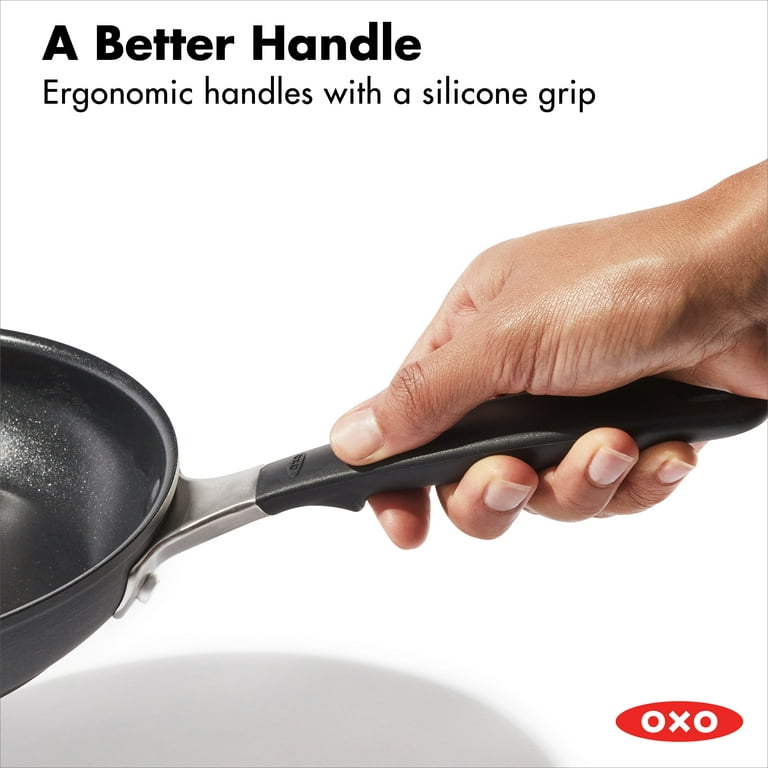 OXO Good Grips Pro 8 Frying Pan Skillet, 3-Layered German Engineered  Nonstick Coating, Dishwasher Safe, Oven Safe, Stainless Steel Handle, Black