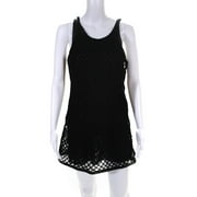 Pre-owned|Christian Dior Womens Lattice Mesh Thin 34"Strap Mini Dress Black Size 4