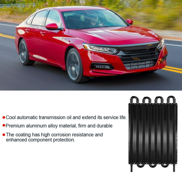Automatic Transmission Oil Cooler, Extend Service Life, Prevent Leakage & Overheating, , Premium Aluminum Alloy, Universal Application, Black, 4 Row 8 Row Black
