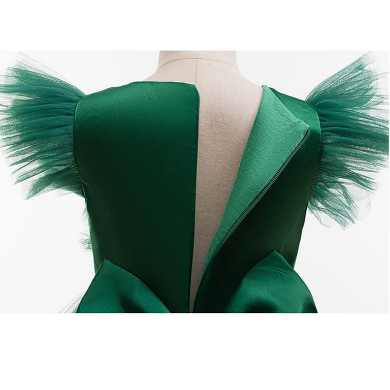 Girl's Green Christmas Tree Dress Costume Xmas Party Outfit