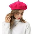 thumbnail image 3 of French Beret-Classic Wool Beret Solid Color Womens Beret Cap Hat, 3 of 7