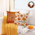 thumbnail image 3 of Set of 4 Fall Pillow Covers 12x12 Inch Fall Thanksgiving Pumpkins Throw Pillows Covers Autumn Harvest Decorative Cushion Covers Outdoor Sofa Couch Pillow Cases Fall Halloween Decorations (12 by 12), 3 of 5