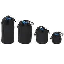 Uxcell Camera Lens Bag Set with Thick Protective Neoprene, Black, Blue, 4Pack