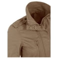 thumbnail image 4 of KOGMO Womens Zip Up Military Anorak Safari Jacket Coat, 4 of 7