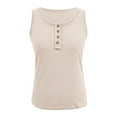 thumbnail image 3 of SHITINN Women Sleeveless Top Casual Round Knit Shirt Vest Neck Solid Splice Tanks Button Vest Dress Top 3 Pk Compression Shirt Fitness Tops for Women 1x Womens Tops Athletic Cropped Top Fitted Shirt, 3 of 4