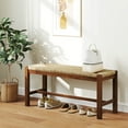 thumbnail image 2 of Costway 40" Long Wood Bench Indoor Dining Entryway End of Bed Bench Natural Seagrass Seat, 2 of 9