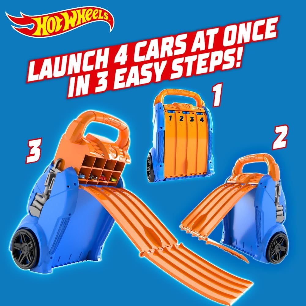 Hot Wheels Car Case Launcher Stores up to 20 cars