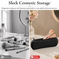 thumbnail image 3 of Mber Makeup Brush Bag, Zipper Makeup Brush Case, Silicone Makeup Brush Holder Travel Makeup Bag for Brushes, Travel Size Makeup Brush Pouch, Black, 3 of 5