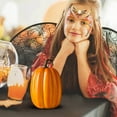 thumbnail image 2 of 6 Inch Fake Pumpkin Resin Decoration – Realistic Artificial Halloween Pumpkin for Indoor/Outdoor Fall, Thanksgiving, and Harvest Décor – Lightweight & Unbreakable Craft Pumpkin, 2 of 6