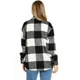 thumbnail image 3 of Love Tree Women's Oversize Plaid Shirt Coat Shacket (Small, Black), 3 of 4