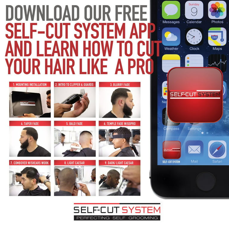 Self-Cut Black Lambo 3-way Mirror – Xcluciv Barber Supplier