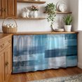 thumbnail image 3 of Teal Blue Cabinet Curtain 32"Wx55"L,Dustproof Pantry Door Curtain W/ Self Adhesive Tape,Modern Oil Painting Abstract Ombre Geometric Tall Storage Cover Privacy Drape for Bathroom Kitchen Laundry Room, 3 of 9