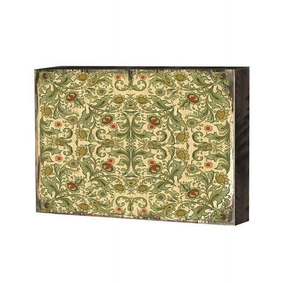 Designocracy 95011-08 6 x 8 in. Patterned Rustic Wooden Block Design Graphic Art