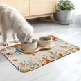 thumbnail image 2 of Thanksgiving Fall Dish Drying Mats for Kitchen Counter, Color Pumpkin Maple Leaf Country Linen Texture Absorbent Coffee Bar Mat with Non-slip Rubber Backed Quick Drying Dish Rack Pad 16"x24", 2 of 9