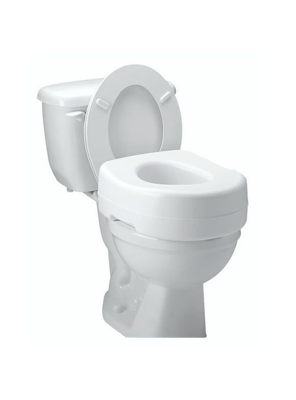 Carex Raised Toilet Seat Riser, Adds 5.5" of Height, 300 lb Weight Capacity, Slip-Resistant, White