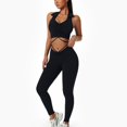 thumbnail image 4 of Mujeres deportes sujetador túnica solapa yoga sujetador belleza espalda a prueba de golpes fitness entrenamiento sujetador negro M, 4 of 8