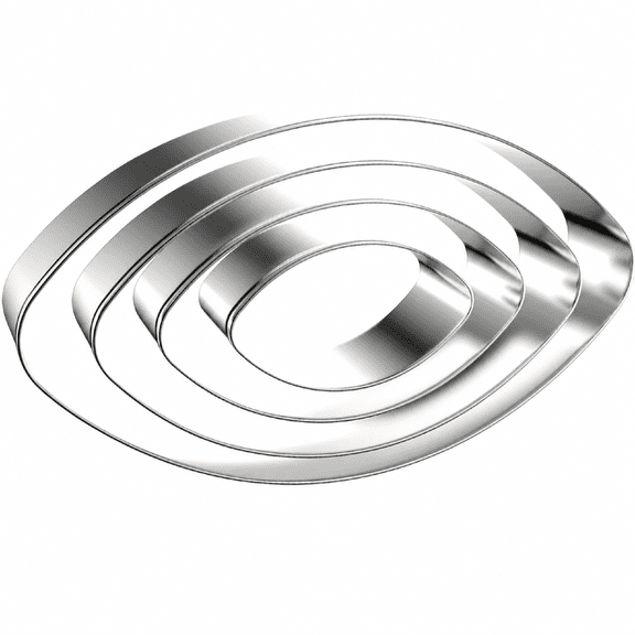Cookie Cutter Set Football 4 Piece Stainless Steel 2-5 inch Food Grade for Baking Fondant Craft