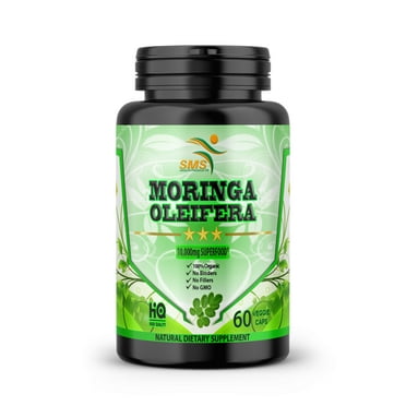 Moringa Oleifera Organic Leaf Extract 10,000mg Serving 100% Pure Capsules 60 CT