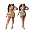 thumbnail image 2 of SAYOO Vestido ajustado de manga larga informal para mujer Vestido corto de un solo pecho con estampado de moda SAYOO  Casual, 2 of 3