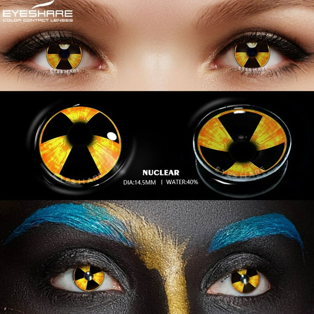 D'ORELLA-lentillas de colores para Cosplay, lentes de contacto amarillas para Halloween, accesorios de Anime, 1 par
