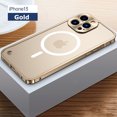 thumbnail image 1 of Metal Phone Case For IPhone 12 13 14 15 Pro Max Cover 15Plus Magnetic Aluminum Frame Phone Shell For IPHON 11 12 13 Pro Max Mini, 1 of 7