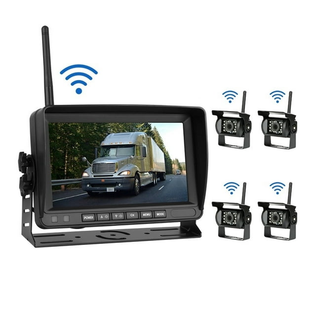7" Wireless Car Monitor Rear View Camera Night Vision With Screen Parking System Backup Display For Bus Truck RV Car ,Clear Night Vision