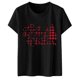 thumbnail image 1 of Gibobby Camisa navideña mujer Blusa de manga corta con cuello redondo y estampado navideño para mujer(Negro,G), 1 of 4