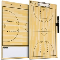 Elite Clipboards Dry Erase Basketball Coaches Clipboard | Double-Sided Basketball Coach Marker Board